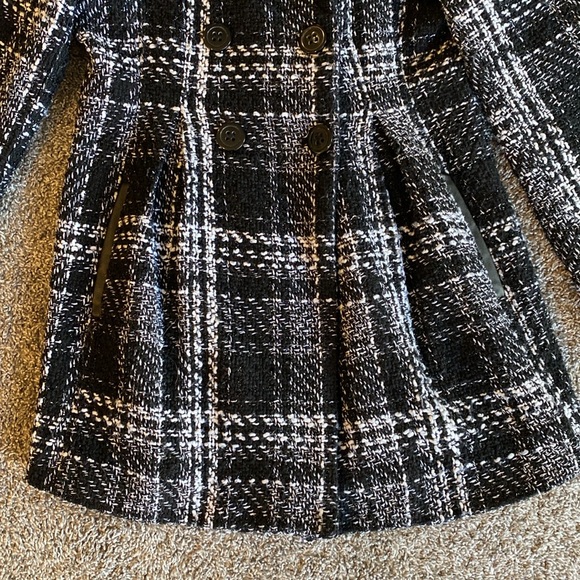 BCX Double Breasted Black & White Plaid Belted Jacket, Women’s size L - Picture 7 of 16